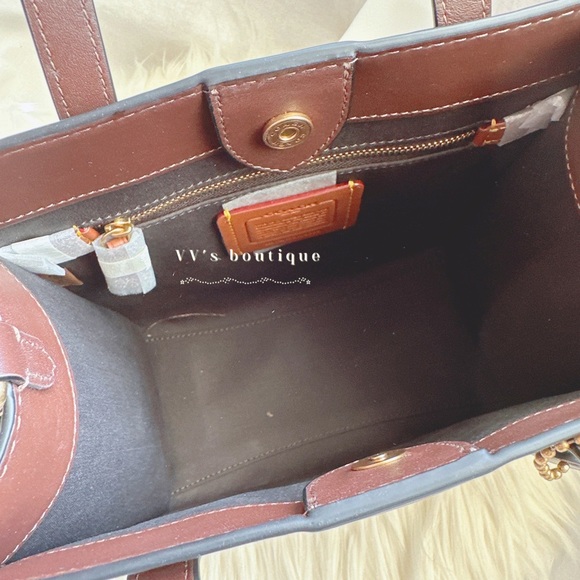 NWT Coach Field Tote 22 In Signature Jacquard Oak Maple Brown C3865 - Picture 6 of 10